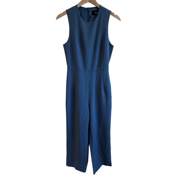 SLNGHR Womens XS Sleeveless Jumpsuit Slate Blue Straight Leg Pockets Corpcore UK - Picture 2 of 11